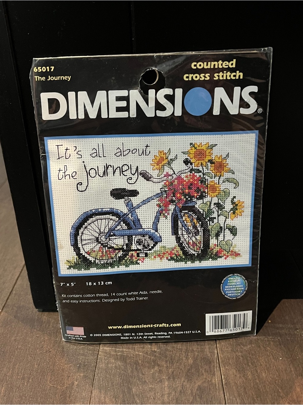 Dimensions Counted Cross Stitch Kit - Blue Bicycle "The Journey"